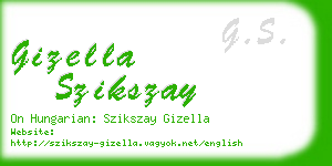 gizella szikszay business card